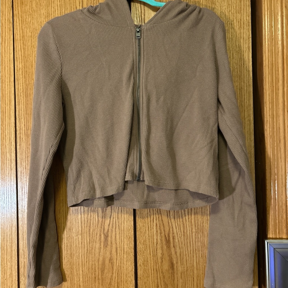 Hollister Brown Bomber Jacket Casual Style